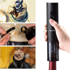 Electric Wine Bottle Opener, Battery Operated Wine Opener Corkscrew Set with Foil Cutter, Automatic Reusable Easy Carry Wine Opener Gift for Waiter Women as Bar Outdoor Kitchen Accessories